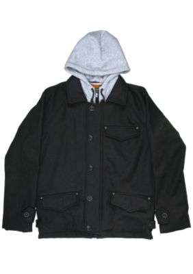 Firetrap Melton zip hood jacket