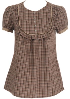 Replay Check Ruffle Shirt
